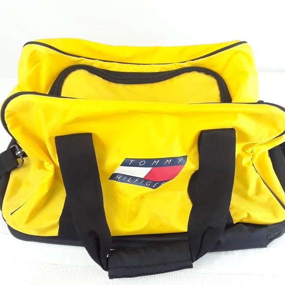 tommy hilfiger yellow duffle bag